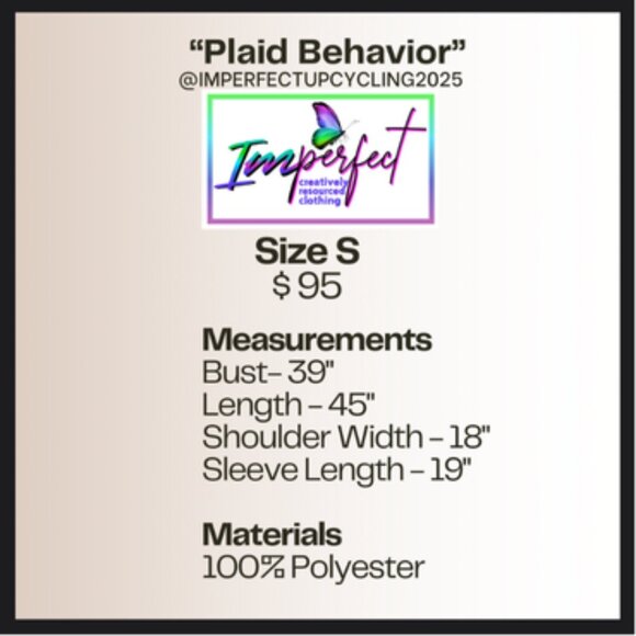 Upcycled long flannel plaid duster shacket - Picture 2 of 2